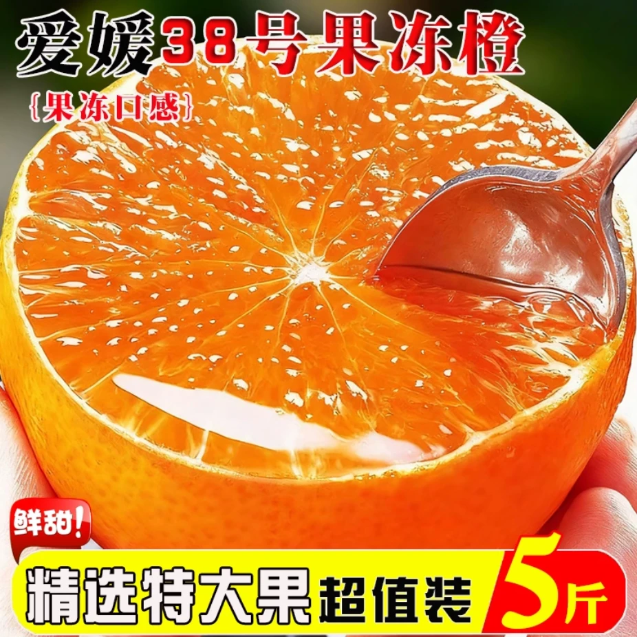 四川爱媛38号果冻橙新鲜应季水果整箱橘子5斤现摘甜橙子大果