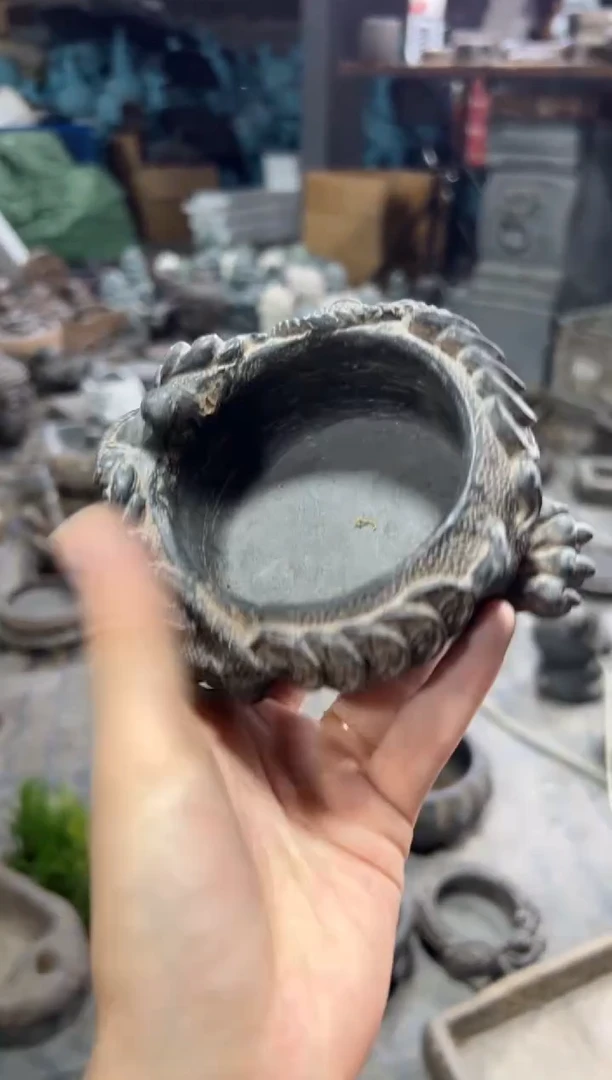 陶土【合成青石】金蟾盆