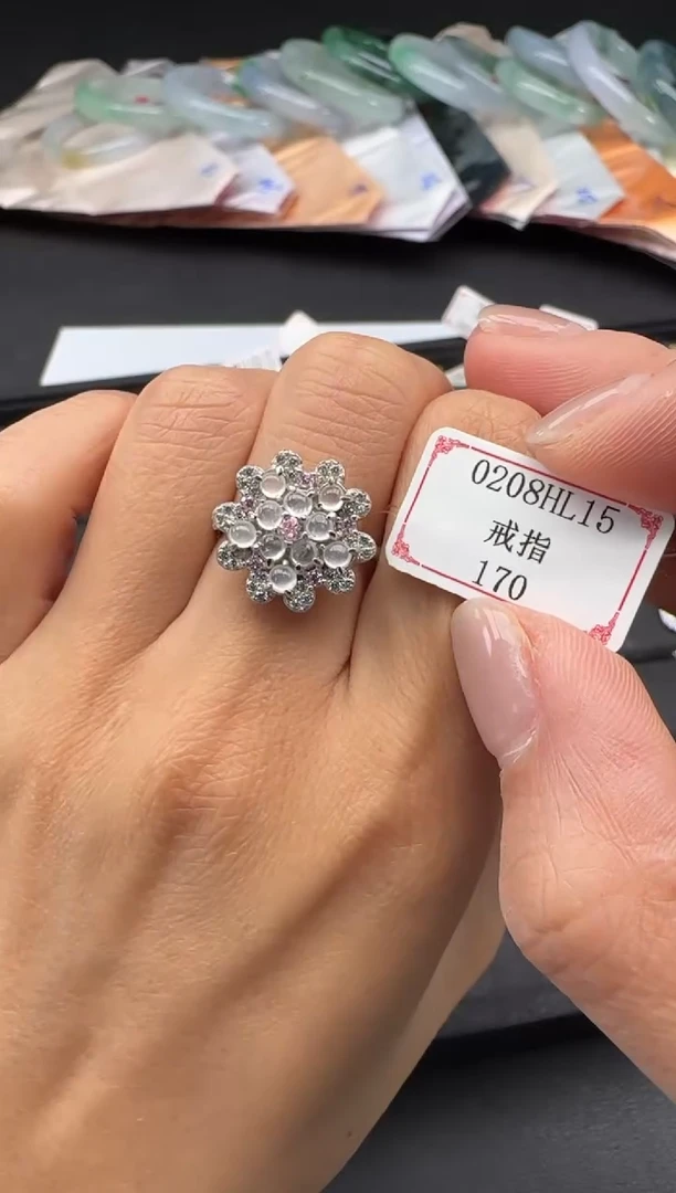 【闪购商品】翡翠戒指银S925镶嵌0208HL15