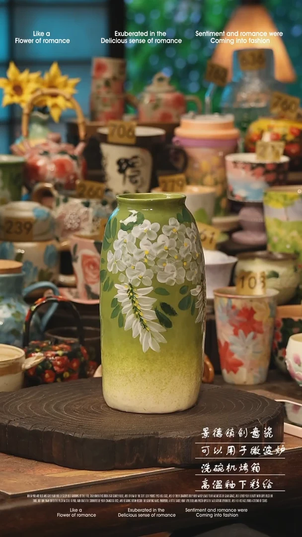 陶瓷景德镇高温釉下彩手工手绘款式
