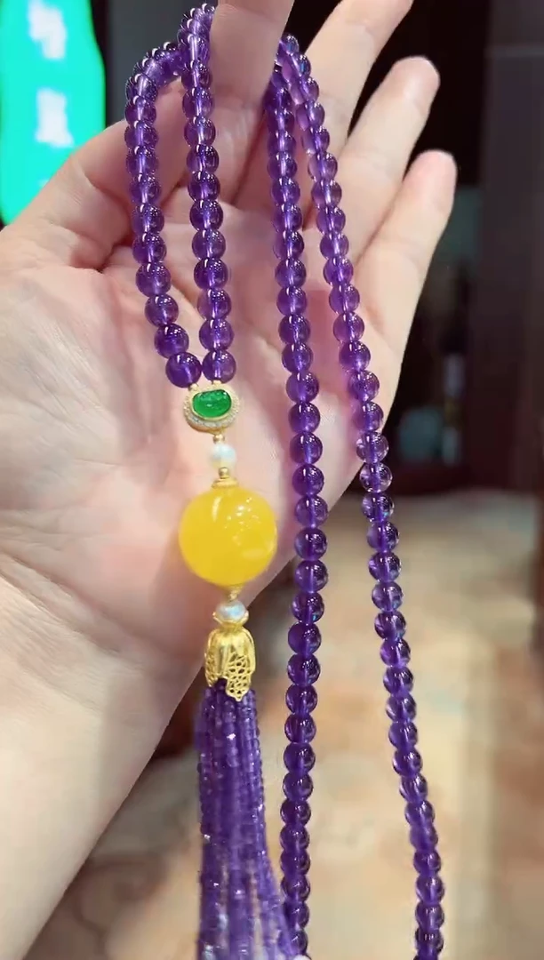 【闪购商品】紫晶项链未镶嵌水晶项链