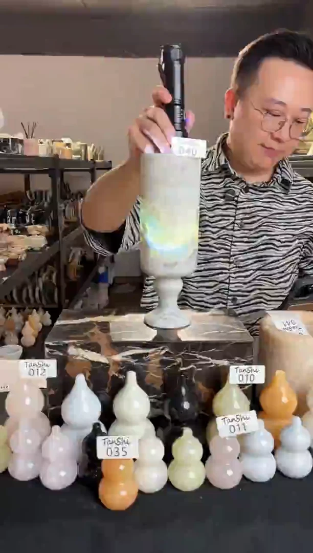 石材040芬迪蓝单珠大花瓶