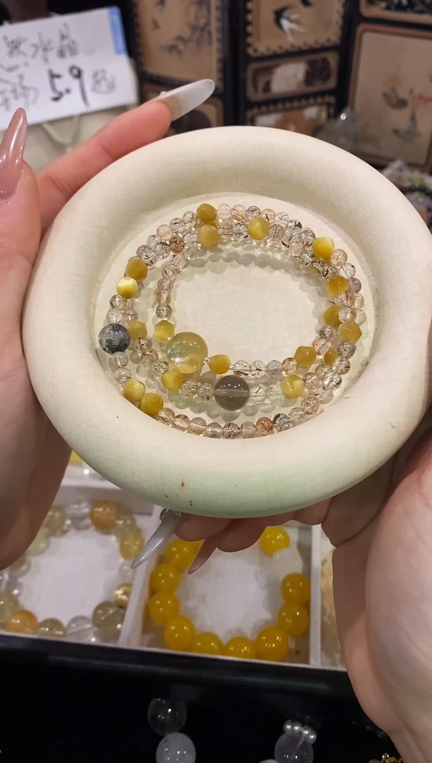 未镶嵌手链水晶黑金超三圈手链