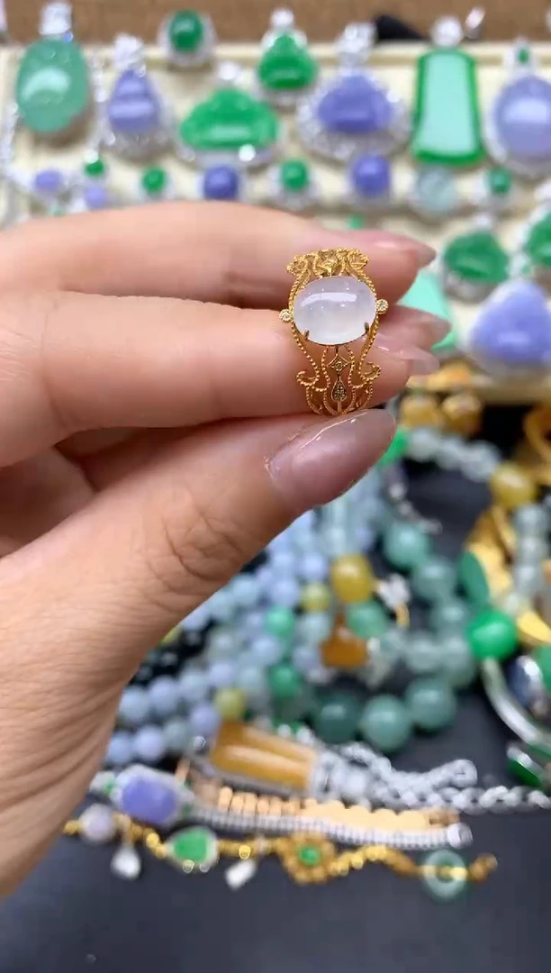 【闪购商品】翡翠戒指18K金镶嵌103中国好珍宝