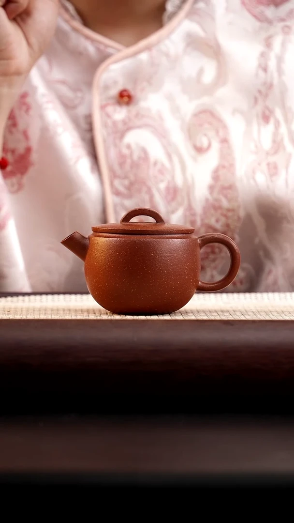 茶壶紫砂红降坡汉瓦