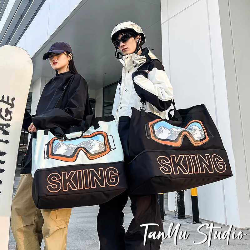 探屿大容量短途出差旅行包运动滑雪背包衣服行李收纳袋手提健身包