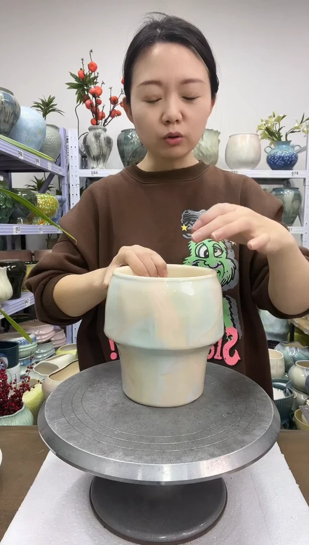 12.25陶瓷花盆直播链接高.  16    口12