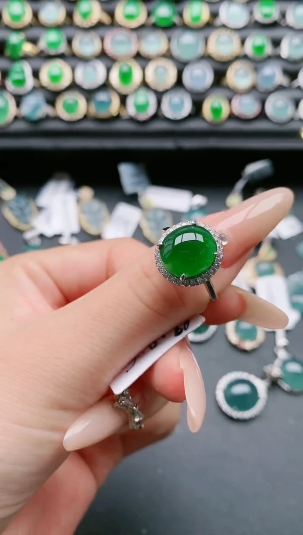 【闪购商品】翡翠戒指银S925镶嵌1111111