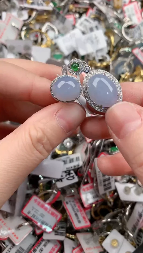 银S925镶嵌戒指翡翠555            5