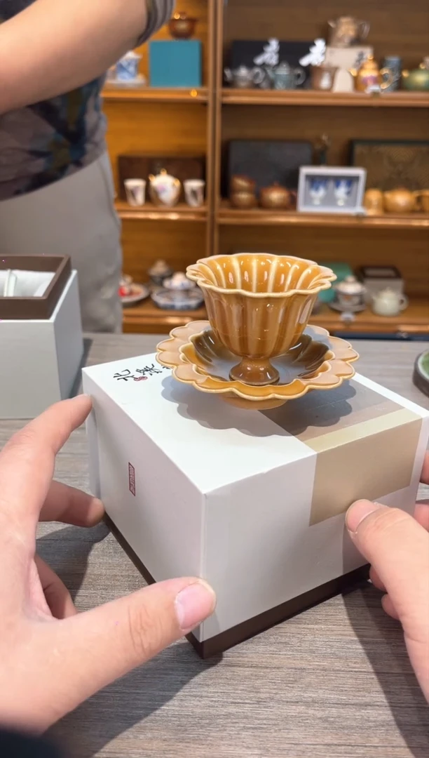 【闪购商品】琥珀色莲花杯茶具茶具