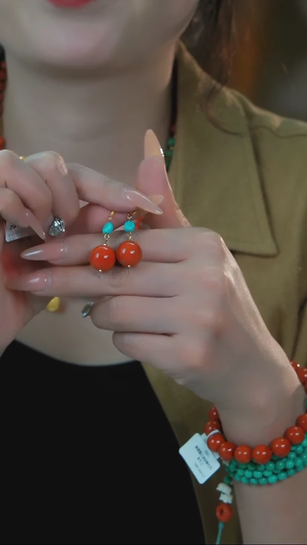 【闪购商品】南红玛瑙耳环银S925镶嵌发货一件