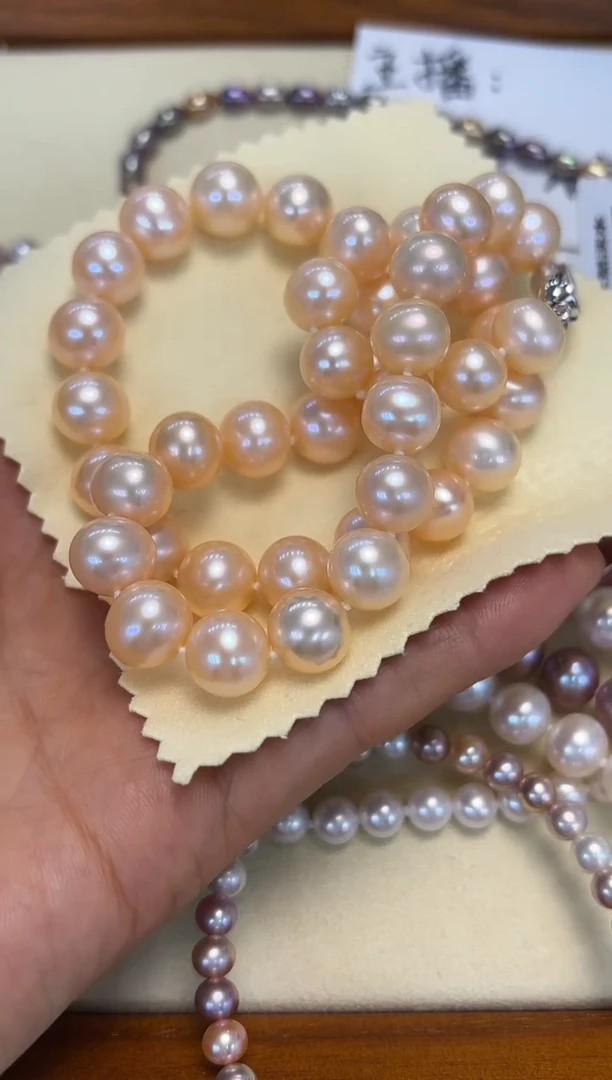 颈饰银S925镶嵌淡水珍珠9.5-10.5MM无核