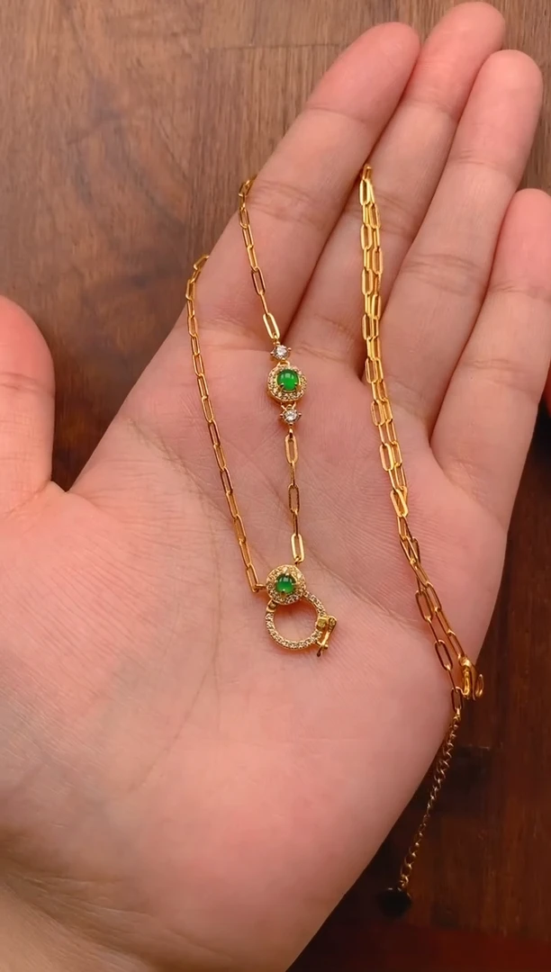 【闪购商品】翡翠项链银S925镶嵌蛋面项链