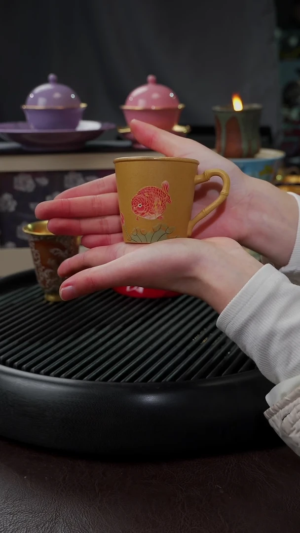 【闪购商品】杯【宜景窑紫砂鎏金】杯子28