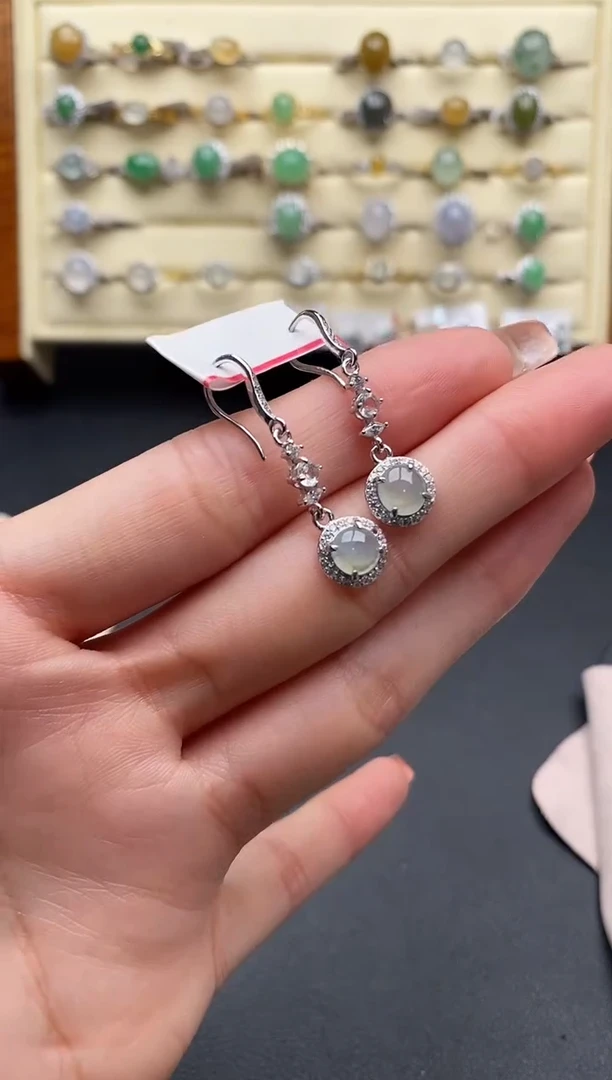 银S925镶嵌戒指翡翠666666+9