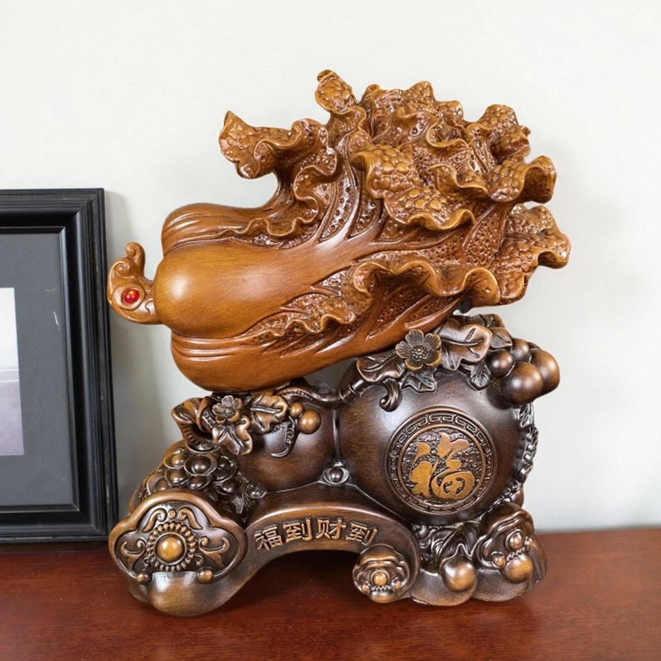 招米纳福白菜摆件新中式客厅玄关电视柜酒柜装饰品公司开业礼品