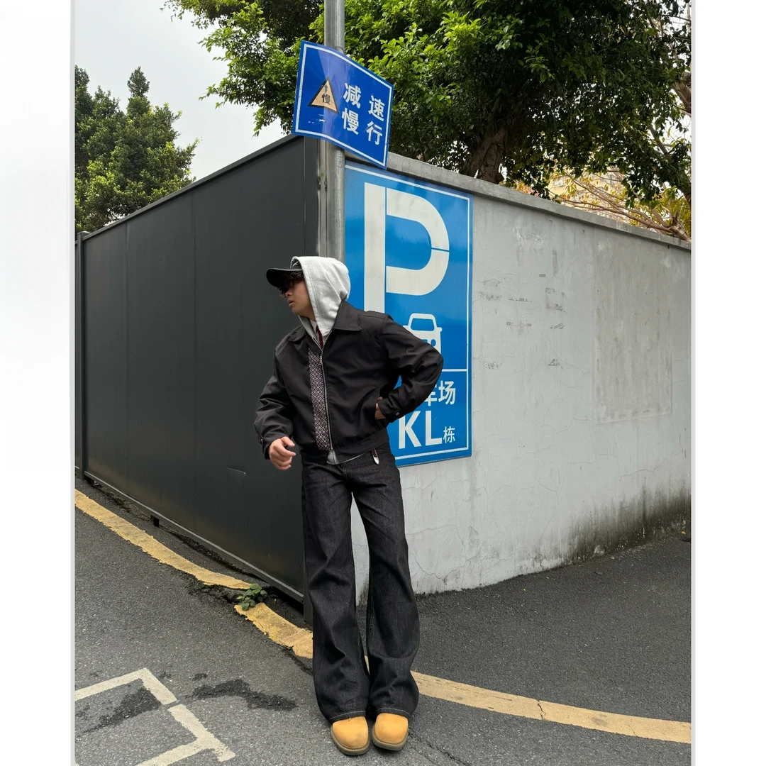 2021M版型原色牛仔裤男款美式vintage休闲裤子cleanfit宽松直筒裤