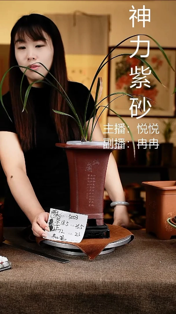 紫砂花盆花卉工艺5003+s微瑕