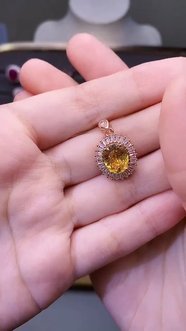 银S925镶嵌珠宝奇石碧玺55