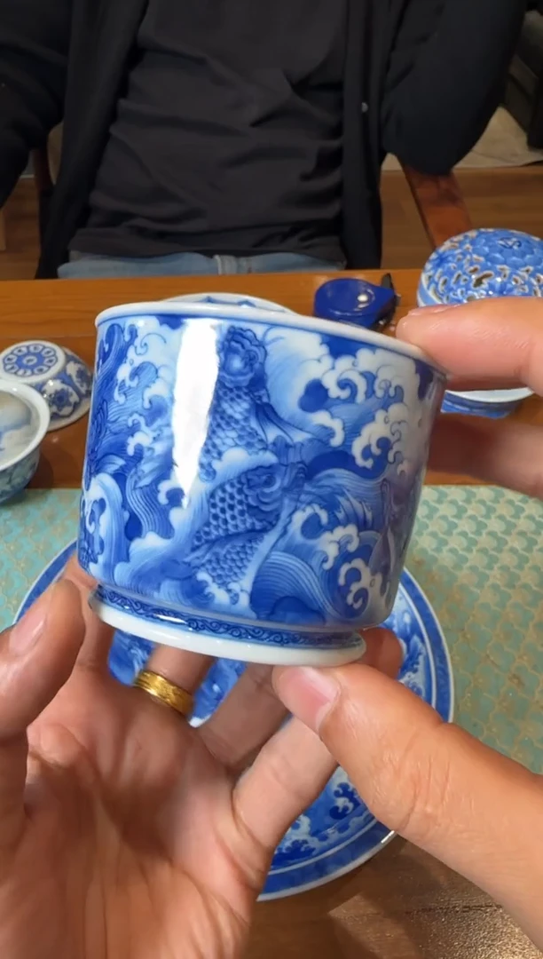 预售 妙色 九鲤戏水 容天杯