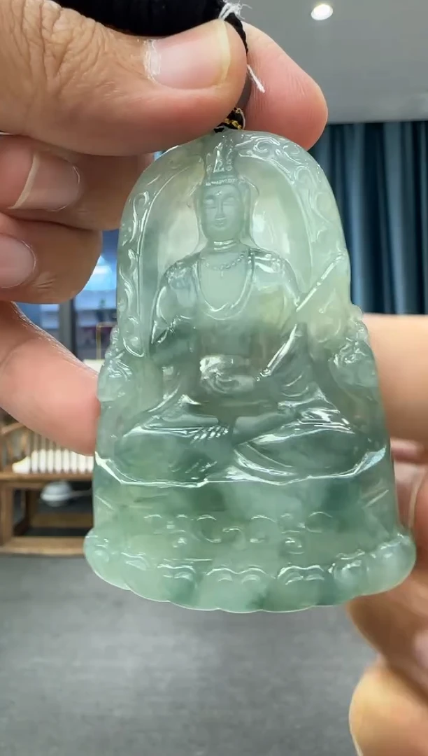 颈饰未镶嵌翡翠天然翡翠A货孤品一件