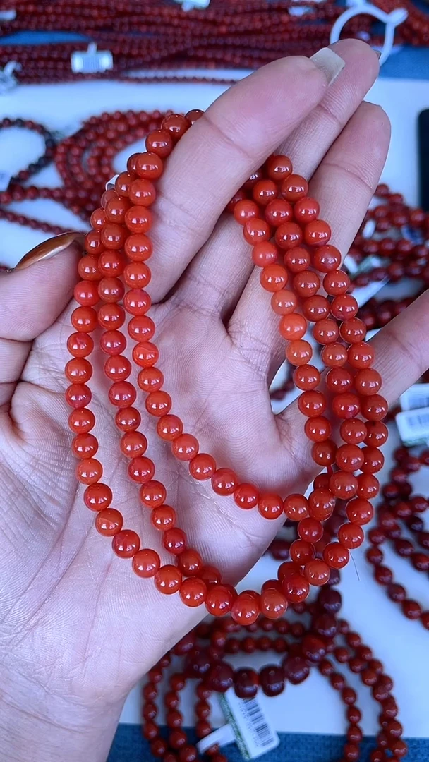未镶嵌手串南红玛瑙N24保山料辣椒红多圈