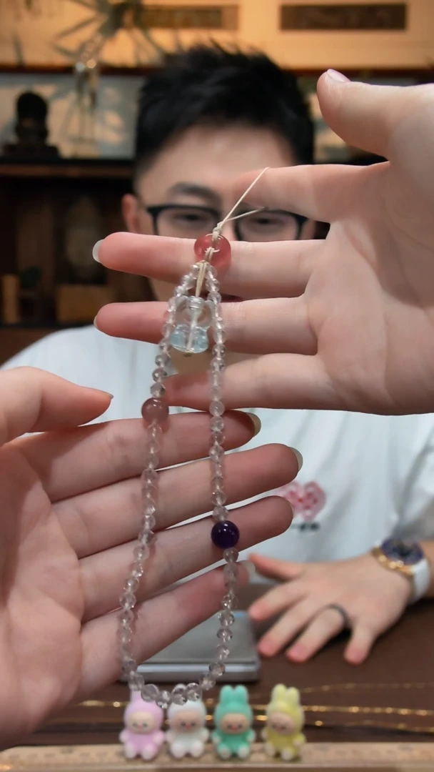 车挂未镶嵌水晶白水晶手机链ZD