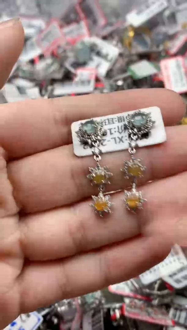 银S925镶嵌戒指翡翠天然A货缅甸翡翠