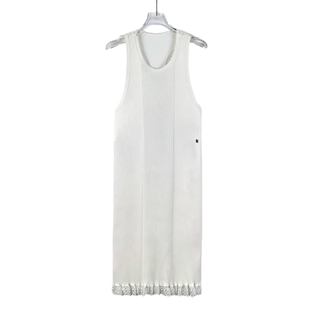 未使用 LouisVuitton/路易威登 GW0115 蕾丝针织连衣裙 L码