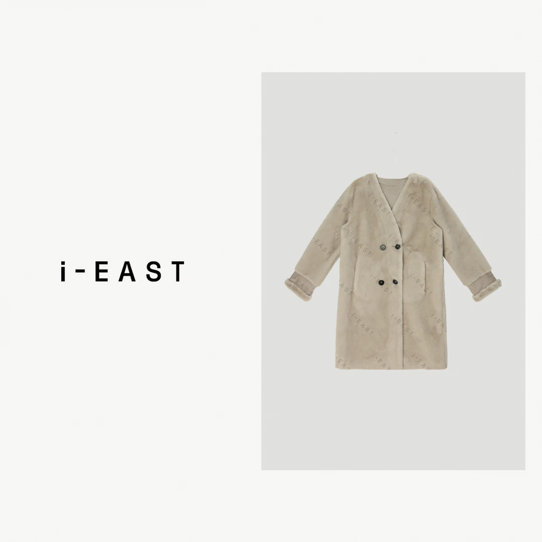 i-EAST 布拉安妮~毛茸茸中长款毛毛外套-4D WT10210