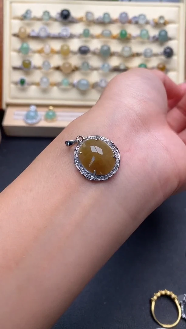 翡翠戒指银S925镶嵌11111111+9