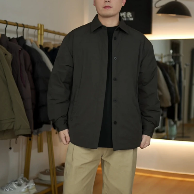 [90鹅绒]-新款男士冬季保暖鹅绒翻领轻薄羽绒服痞帅加厚上衣10006