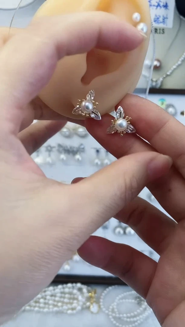 合金耳饰淡水珍珠11