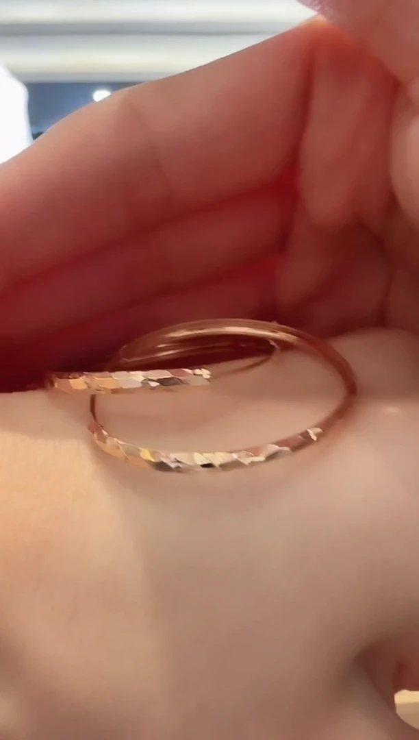 耳饰18K金18K金爆闪大耳环