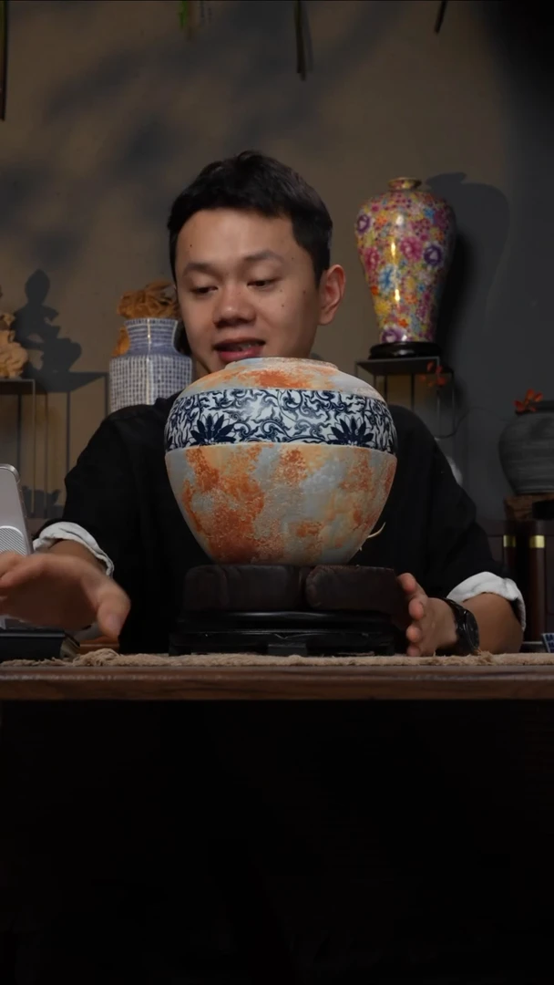 摆件WN问泥景德镇陶瓷花瓶摆件
