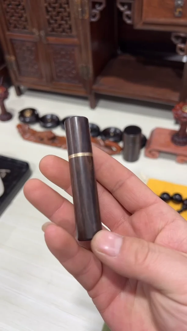 木木 乌木紫光檀小号牙签罐