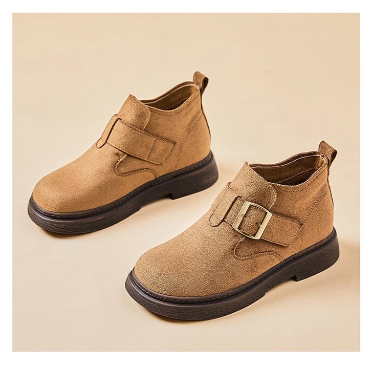 2026新款南王冬季魔术贴皮带扣保暖纯色马丁靴棉靴休闲百搭单靴