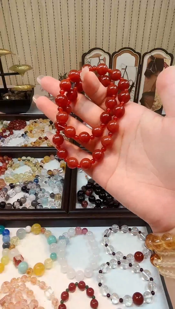 银S925镶嵌手链烟晶2