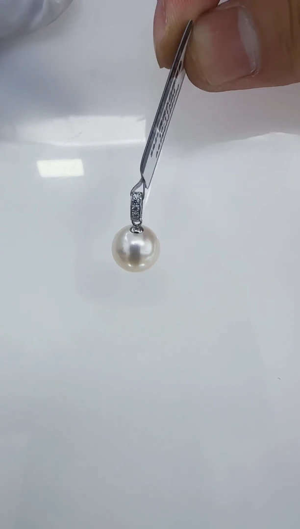 银S925镶嵌淡水珍珠DA珍珠吊坠10-11 a679