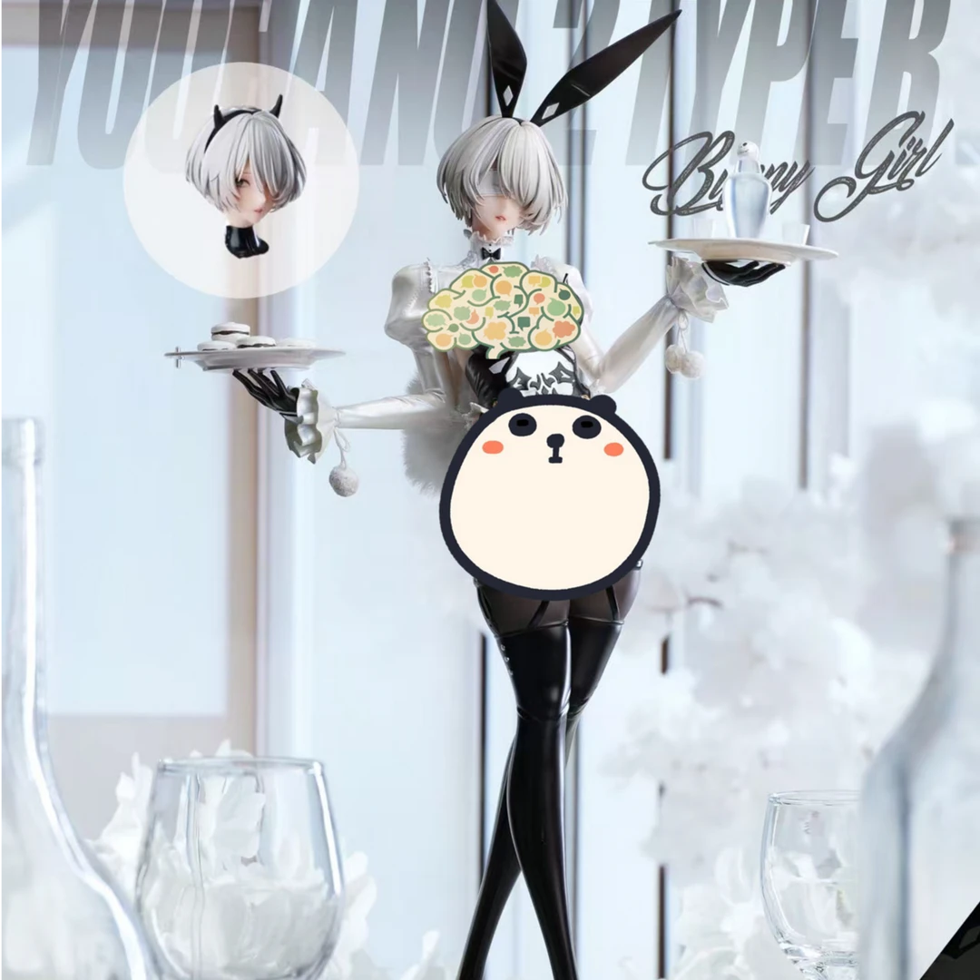 2B小姐姐、兔女郎美少女双头动漫GK模型手办潮玩雕像真丝泳装手办
