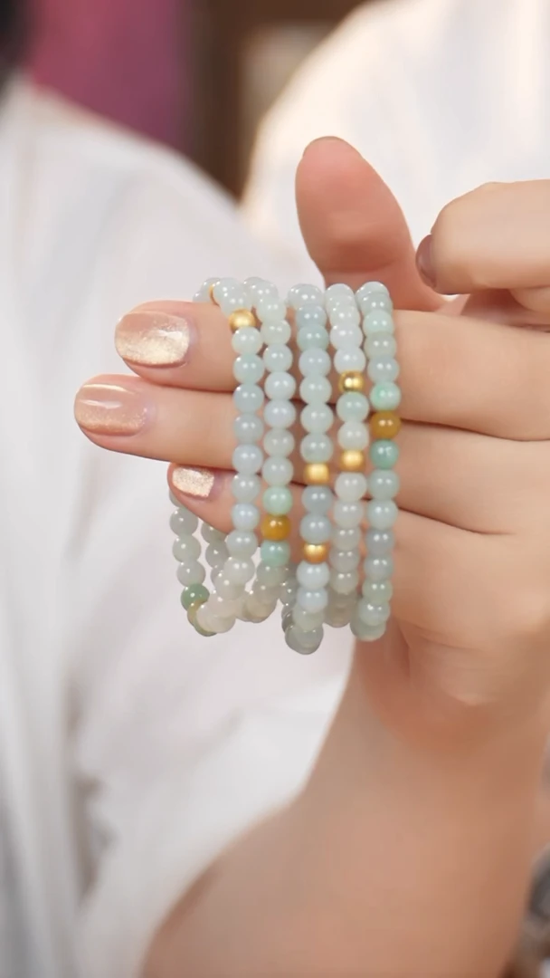 未镶嵌手串翡翠翡翠圆珠手串CYX-32817