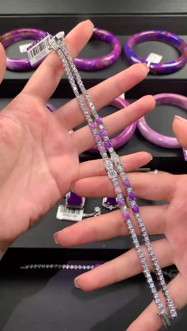 银S925镶嵌苏纪石（舒俱来）.手链多样性发一-18手围