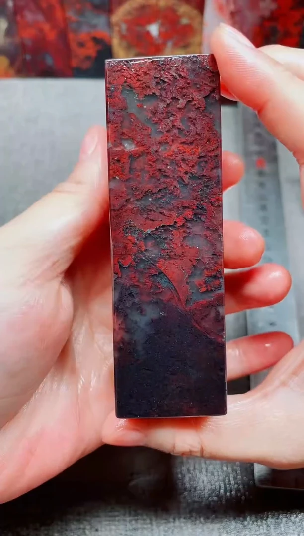 玉桂林鸡血玉素章3.0左右红9