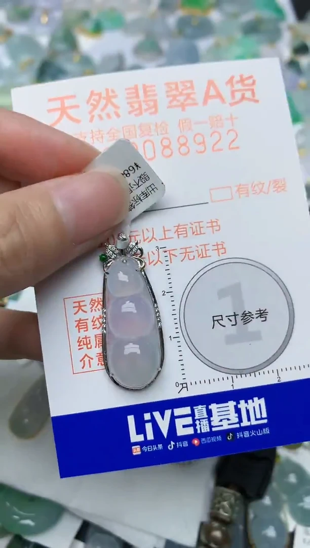 颈饰18K金镶嵌翡翠天然A货翡翠