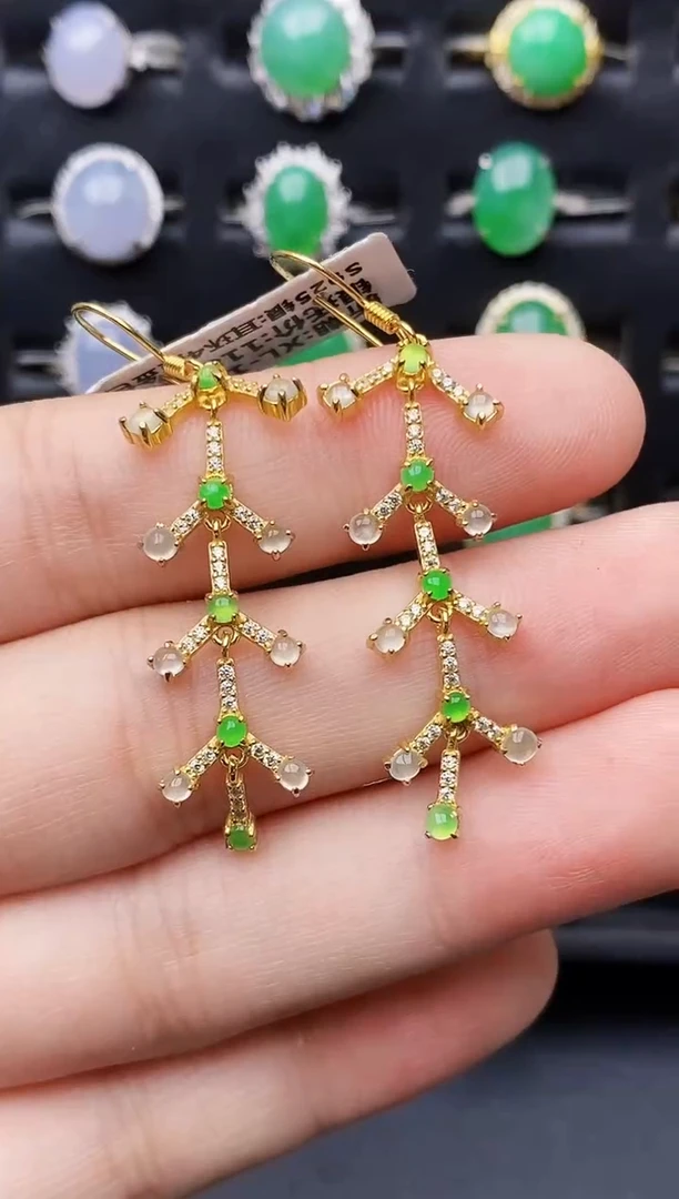 银S925镶嵌戒指翡翠8077