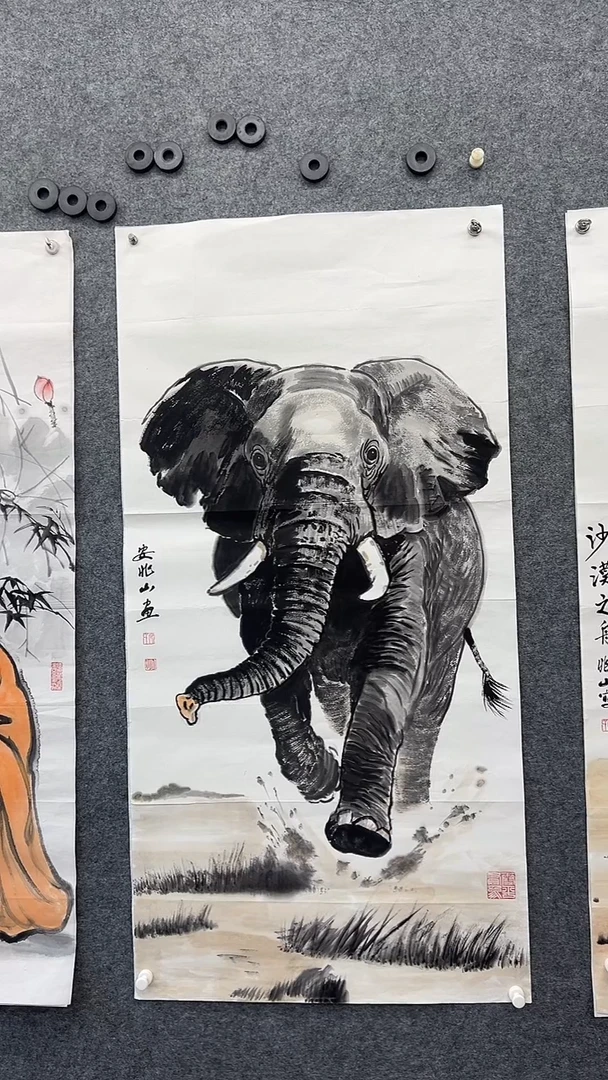 国画国画王生意大象图