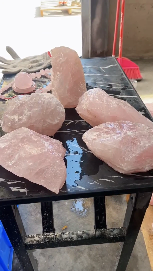 【闪购商品】水晶原石未镶嵌天然粉水晶原石摆件多样性发一