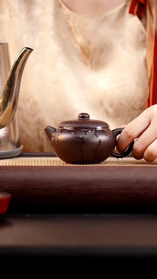茶壶紫砂黑紫泥小满福
