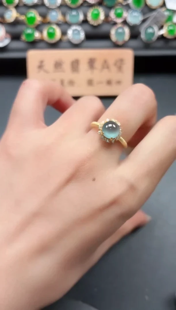 银S925镶嵌戒指翡翠111