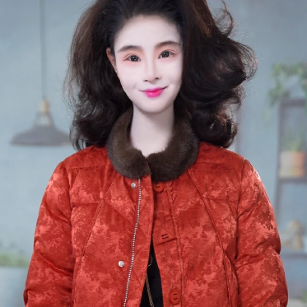 2025年冬季设计感国风盘扣中式风格短款羽绒服M-3XL